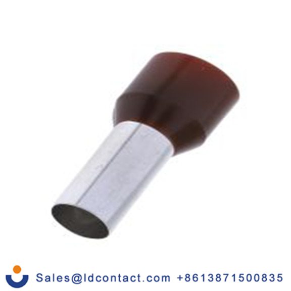 RS PRO,311-7909,绝缘 压接靴带套圈, 棕色, Φ7.9 mm x 16 mm引脚, 最大电线尺寸 4 AWG, 总长28 mm