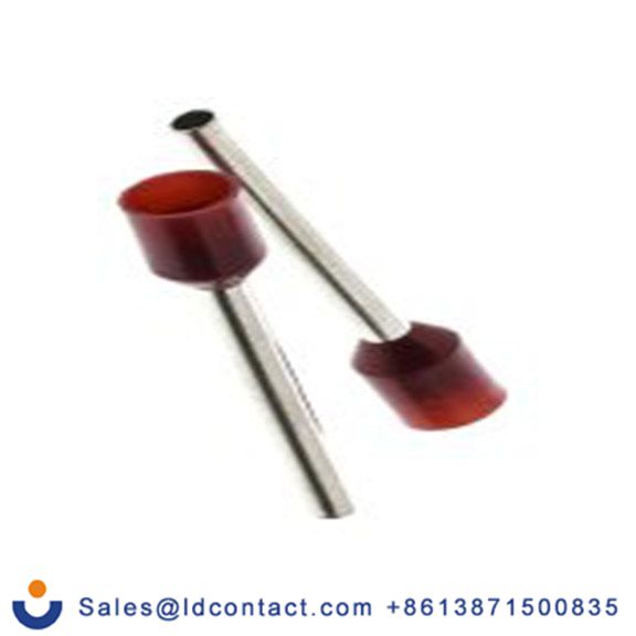 RS PRO,311-7937,绝缘 压接靴带套圈, 红色, Φ2 mm x 18 mm引脚, 最大电线尺寸 16 AWG, 总长24.5 mm