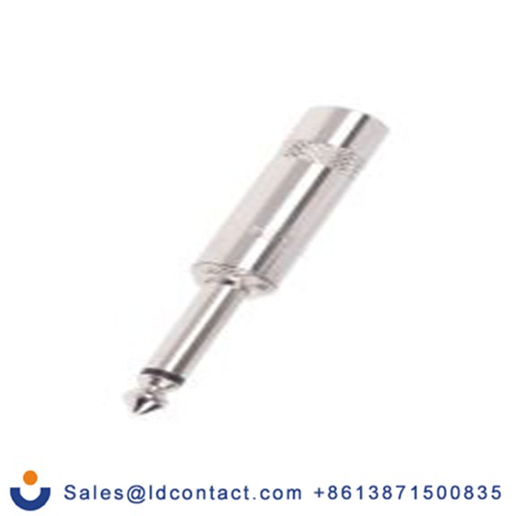 RS PRO,395-1052,6.35mm, 电缆安装 单声道 公 压接 2, 插孔连接器 直向, 黄铜触芯, 银色