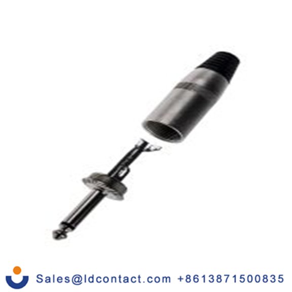 RS PRO,395-1080,6.35mm, 电缆安装 单声道 公 压接 2, 插孔连接器 直向, 黄铜触芯