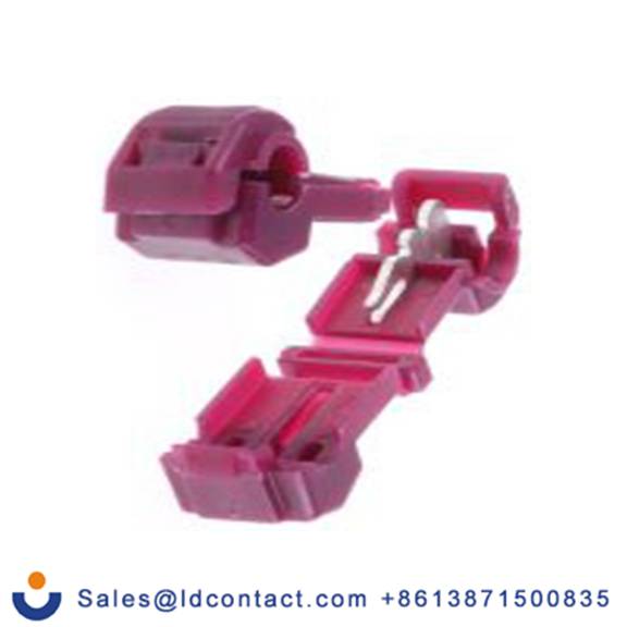 RS PRO,510-4832,接头连接器, T型抽头, 红色, Φ9.8 mm, 绝缘, 37 mm总长, 镀锡触点, 878006系列 18 AWG