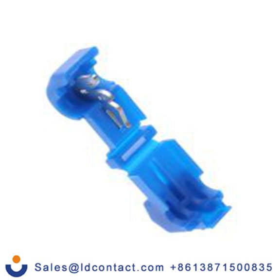 RS PRO,510-5346,接头连接器, T型抽头, 蓝色, Φ9.8 mm, 绝缘, 37 mm总长, 878106系列 14 AWG