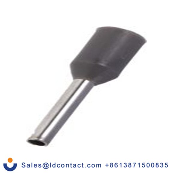 RS PRO,513-2590,绝缘 压接靴带套圈, 灰色, Φ1.5 mm x 8 mm引脚, 最大电线尺寸 18 AWG, 总长14.3 mm