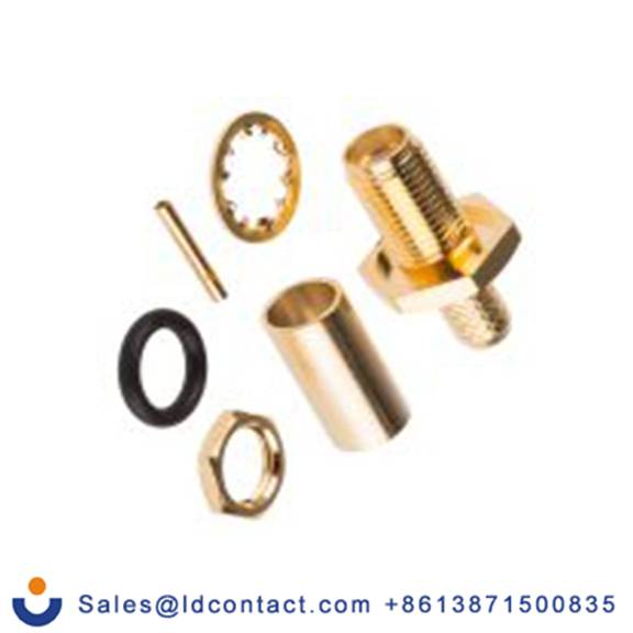 RS PRO,526-5836,SMA 连接器 母插, 50 Ω, 隔板安装, 直向, 用于RG58A线 SMA系列 压接