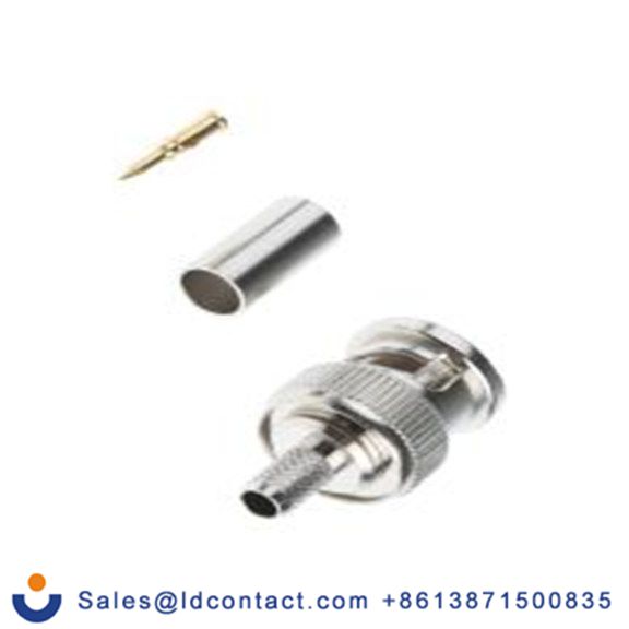 RS PRO,546-3721,BNC 连接器 公, 50 Ω, 电缆安装, 直向, 用于RG58线 BNC系列 压接