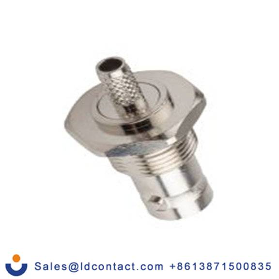 RS PRO,546-3743,BNC 连接器 母插, 50 Ω, 面板安装, 直向, 用于RG58线 BNC系列 压接