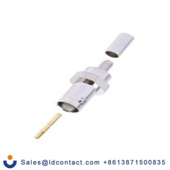 RS PRO,546-3844,BNC 连接器 母插, 50 Ω, 电缆安装, 直向, 用于RG58线 BNC系列 压接