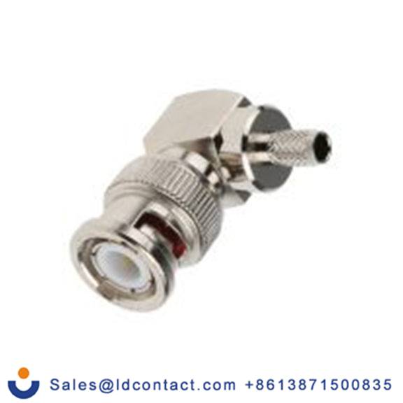 RS PRO,546-3872,BNC 连接器 公, 50 Ω, 电缆安装, 直角, 用于RG58线 BNC系列 压接