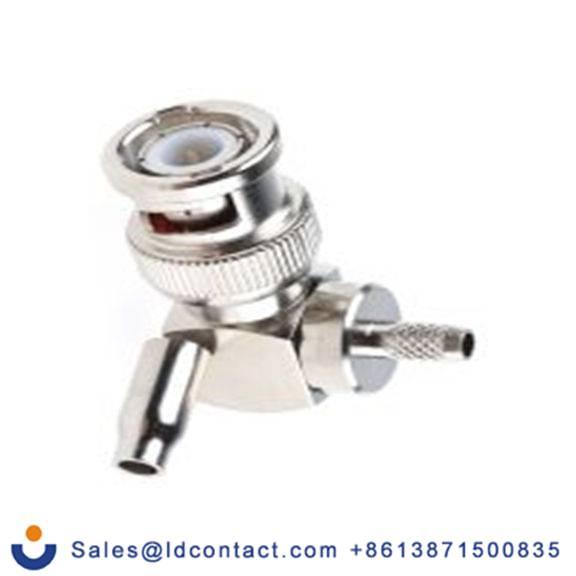 RS PRO,546-3894,BNC 连接器 公, 50 Ω, 电缆安装, 直角, 用于RG174线 BNC系列 压接