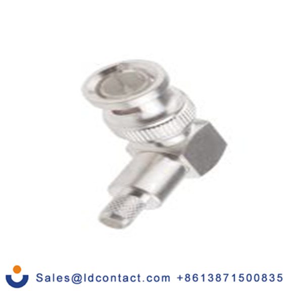 RS PRO,546-4156,BNC 连接器 公, 50 Ω, 电缆安装, 直角, 用于RG58A线 BNC系列 压接