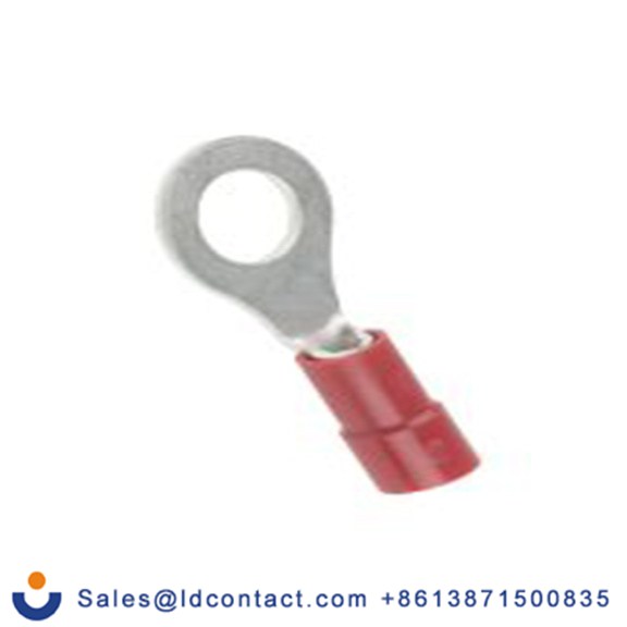 RS PRO,613-9255,绝缘 铜 环形端子, Φ6.4 mm内环 22 AWG, M6螺栓, 红色 16 AWG, -40 °C至105 °C E245391系列