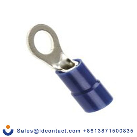 RS PRO,613-9312,绝缘 铜 环形端子, Φ5.3 mm内环 16 AWG, M5螺栓, 蓝色 14 AWG, -40 °C至105 °C E245391系列