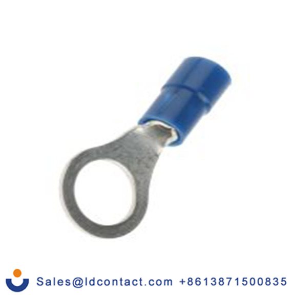 RS PRO,613-9362,绝缘 铜 环形端子, Φ8.4 mm内环 16 AWG, M8螺栓, 蓝色 14 AWG, -40 °C至105 °C E245391系列