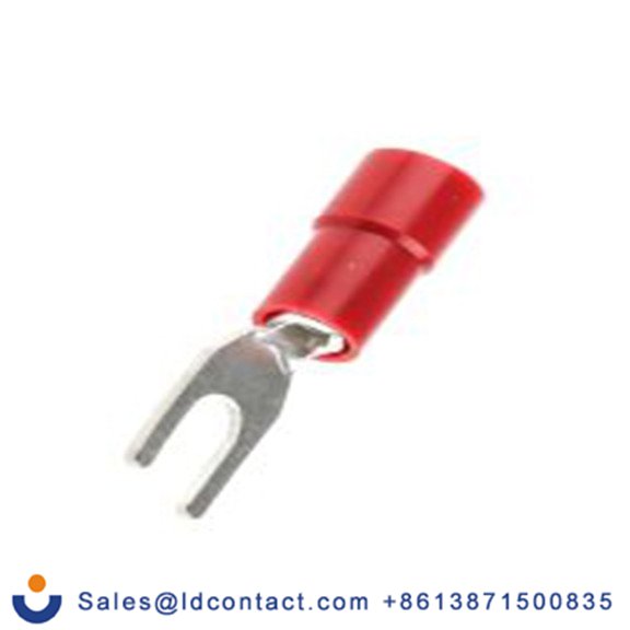 RS PRO,613-9384,绝缘 叉型端子, 3.2 mm螺栓, 红色, 最小电线尺寸: 22 AWG 16 AWG, 5.7 mm宽, 0.75 mm厚, 镀锡触点 乙烯基, SVY系列