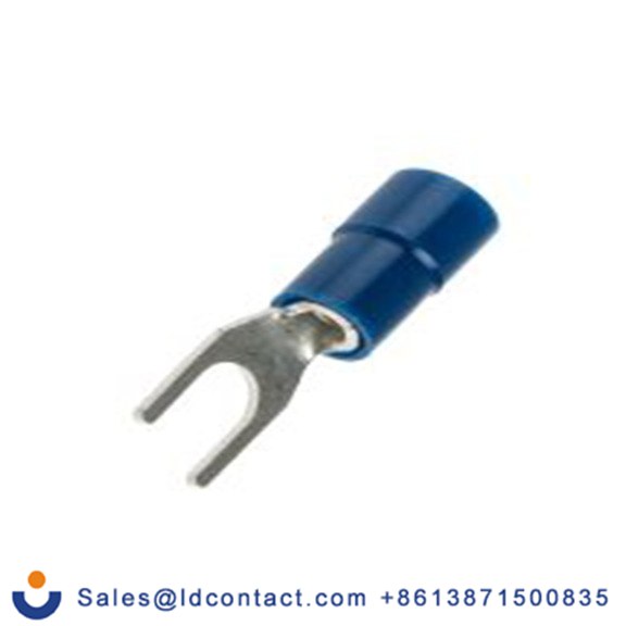 RS PRO,613-9435,绝缘 叉型端子, 4.3 mm螺栓, 蓝色, 最小电线尺寸: 16 AWG 14 AWG, 6.4 mm宽, 0.8 mm厚, 镀锡触点 乙烯基, SVY系列