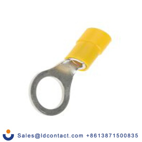 RS PRO,613-9457,绝缘 铜 环形端子, Φ10.5 mm内环 12 AWG, M10螺栓, 黄色 10 AWG, -40 °C至105 °C E245391系列