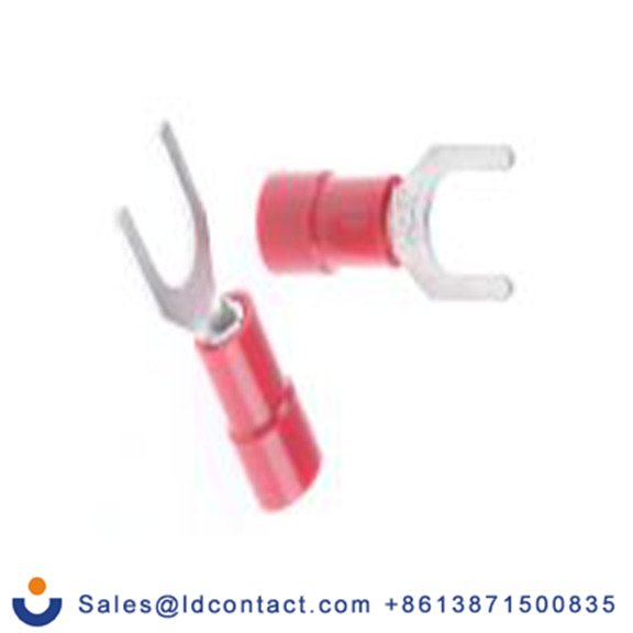 RS PRO,613-9491,绝缘 叉型端子, M5螺栓, 红色, 最小电线尺寸: 22 AWG 16 AWG, 8.1 mm宽, 0.75 mm厚, 镀锡触点 乙烯基, SVY系列