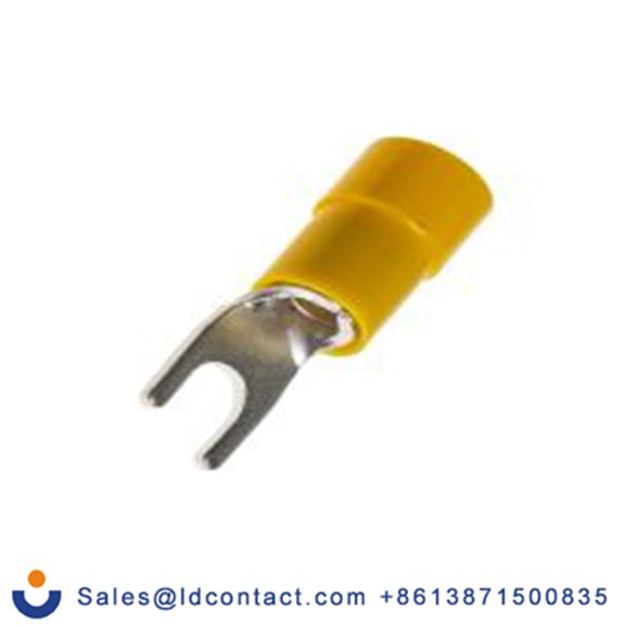 RS PRO,613-9564,绝缘 叉型端子, 4.3 mm螺栓, 黄色, 最小电线尺寸: 12 AWG 10 AWG, 7.2 mm宽, 1 mm厚, 镀锡触点 乙烯基, SVY系列