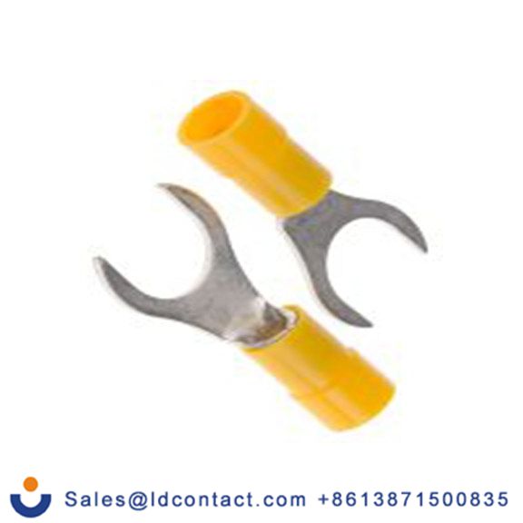 RS PRO,613-9592,绝缘 叉型端子, M10螺栓, 黄色, 最小电线尺寸: 12 AWG 10 AWG, 15 mm宽, 1 mm厚, 镀锡触点 乙烯基, AVY系列