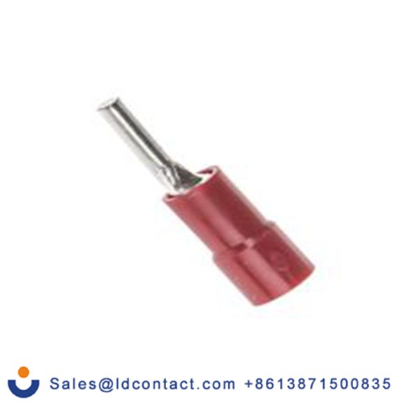 RS PRO,613-9621,针型接线端子, 绝缘端子镀锡, 针Φ1.9 mmx9 mm长, 红色, 22 AWG, 乙烯基绝缘, 线最大规格16 AWG