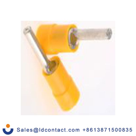 RS PRO,613-9665,针型接线端子, 绝缘端子镀锡, 针Φ2.8 mmx14 mm长, 黄色, 12 AWG, 乙烯基绝缘, 线最大规格10 AWG