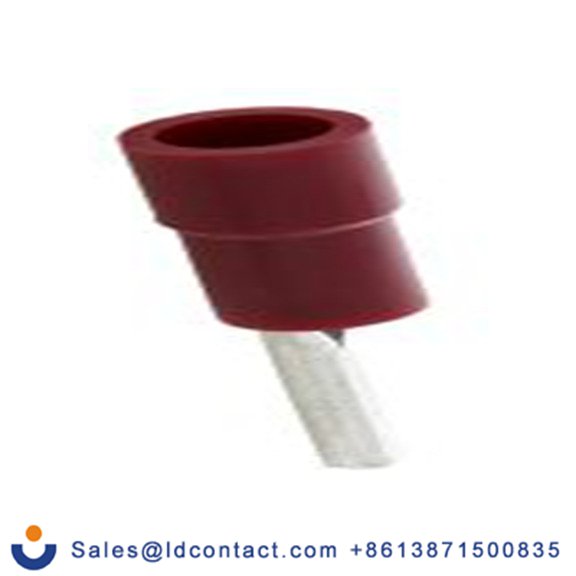 RS PRO,613-9716,针型接线端子, 绝缘端子镀锡, 针Φ1.9 mmx10 mm长, 红色, 22 AWG, 乙烯基绝缘, 线最大规格16 AWG