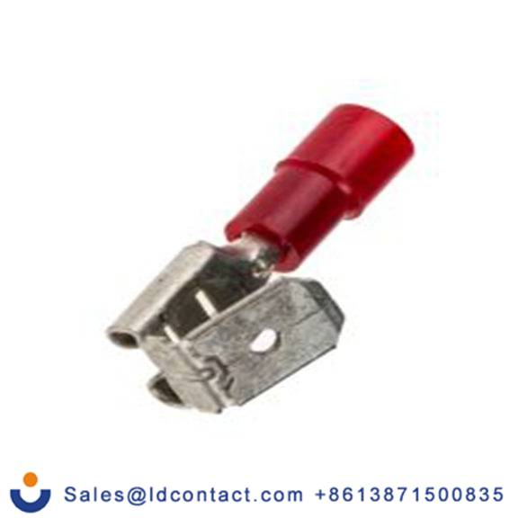 RS PRO,613-9918,绝缘 压接端子 母插, 6.35 x 0.8 mm接片, 红色 插簧端子, 聚碳酸脂绝缘, 镀锡 22 AWG 黄铜触点, 最大线规16 AWG 系列