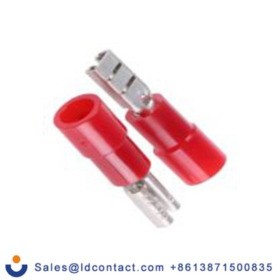 RS PRO,613-9968,绝缘 压接端子 母插, 2.8 x 0.8 mm接片, 红色 插簧端子, 聚碳酸脂绝缘, 镀锡 22 AWG 黄铜触点, 最大线规16 AWG FDNI1系列