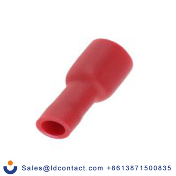 RS PRO,624-1184,绝缘 压接端子 母插, 6.35 x 0.8 mm接片, 红色 插簧端子, 乙烯基绝缘, 镀锡 22 AWG 铜, 黄铜触点, 最大线规16 AWG 系列