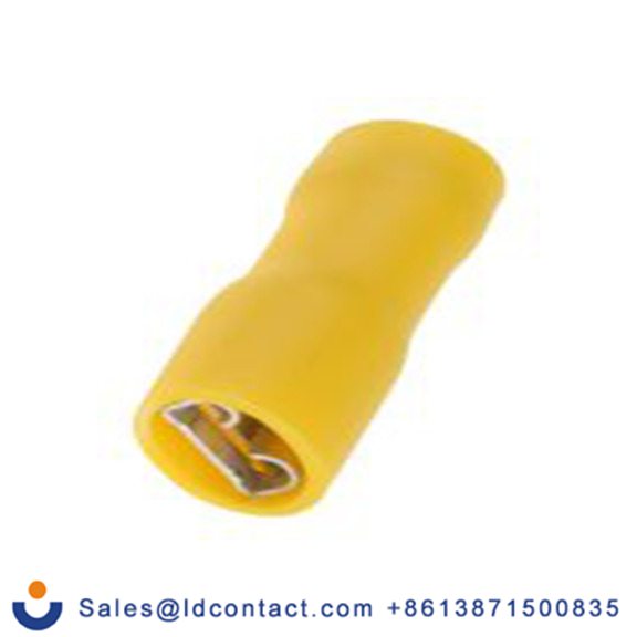 RS PRO,624-1190,绝缘 压接端子 母插, 6.35 x 0.8 mm接片, 黄色 插簧端子, 乙烯基绝缘, 镀锡 12 AWG 黄铜, 铜触点, 最大线规10 AWG 系列