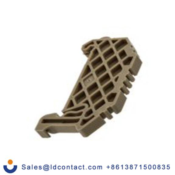 RS PRO,763-7567,DIN 导轨 端位止动装置, 尼龙 66制, 米色, TS35系列