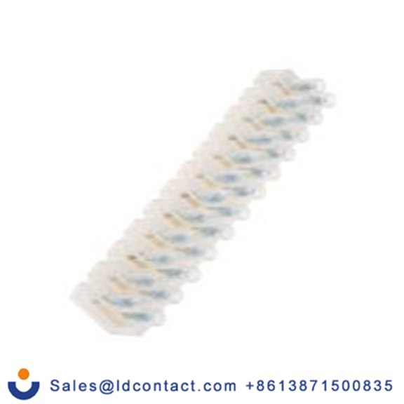 RS PRO,763-8113,非熔断型端子排, 12路, 8 mm节距, 380 V 24A, 线规12 AWG, 自由悬挂安装, 天然色 螺钉