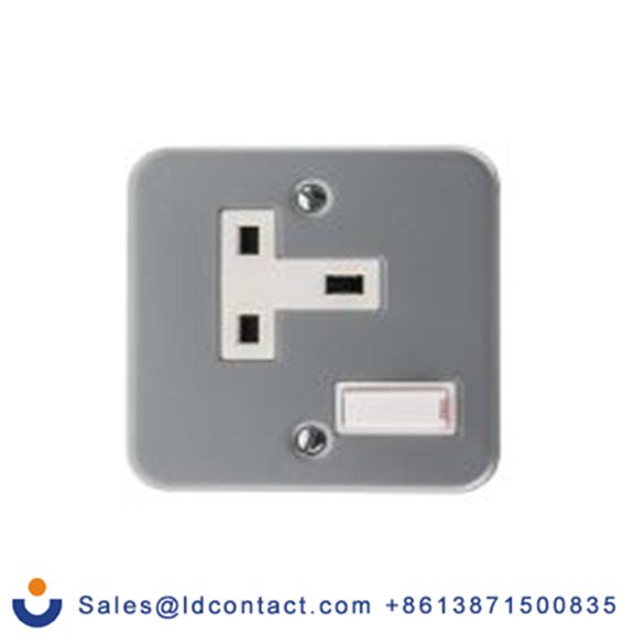 RS PRO,768-3504,G 型 - 英式 插座 开关, 1位, 13 A 室内, 230 V, 灰色, RS Metalclad系列