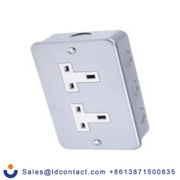 RS PRO,768-3508,G 型 - 英式 插座, 2位, 13 A 室内, 230 V, 灰色, RS Metalclad系列