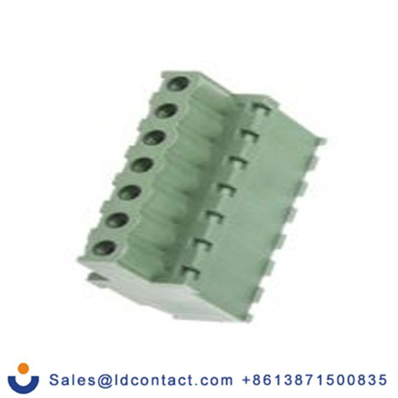 RS PRO,790-0752,7p插拔式接线端子 直向插头, 5.08mm间距, 16A, 300 V, 电缆安装, 螺钉端接, 绿色