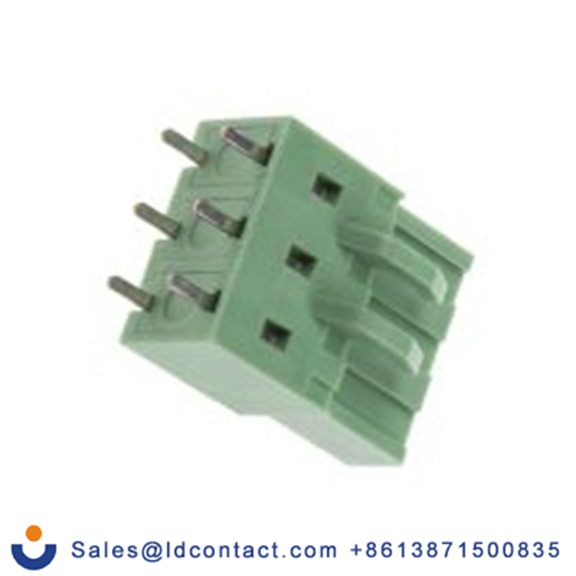 RS PRO,790-1067,3p插拔式接线端子 直向反相排针, 5.08mm间距, 11A, 300 V, THT安装, 螺钉端接, 绿色