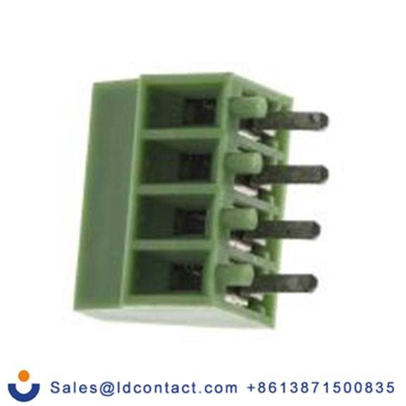 RS PRO,790-1102,PCB端子排, 4p, 2.54mm间距, 6A, 125 V, THT安装, 螺钉端接, 直向, 绿色