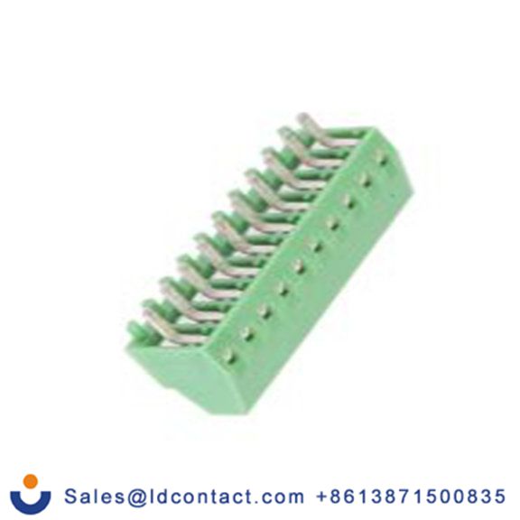 RS PRO,790-1124,PCB端子排, 10p, 2.54mm间距, 6A, 125 V, THT安装, 螺钉端接, 直向, 绿色