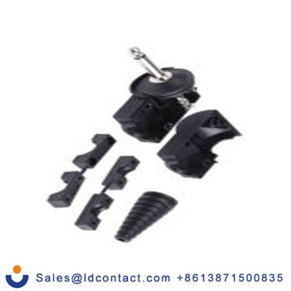 RS PRO,805-1633,6.35mm, 电缆安装 单声道 公 焊接 2, 插孔连接器 直角, 黄铜触芯, 黑色