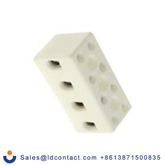 RS PRO,813-3108,非熔断型端子排, 4路, 13 mm节距, 450 V 57A, 线规8 AWG, 螺钉接线端子安装, 白色 螺钉, CPO系列