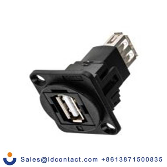 RS PRO,874-1204,USB 连接器, USB A对A型 母插, 1端口, 面板安装 直向 USB 2.0 CP30208N系列