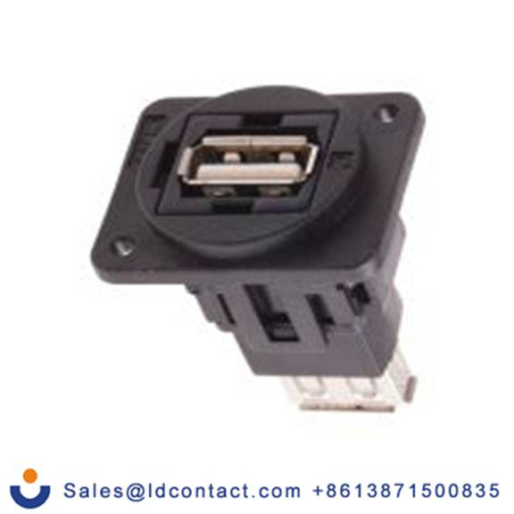 RS PRO,874-1241,USB 连接器, USB A对A型 母插, 1端口, 面板安装 直向 USB 2.0 CP30208NX系列