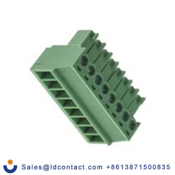 RS PRO,874-5057,8p插拔式接线端子 直向插头, 3.5mm间距, 14A, 320 V, THT安装, 螺钉端接, 绿色