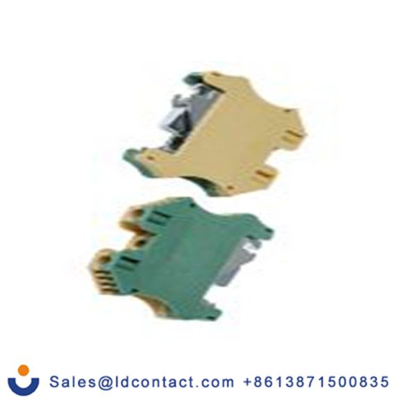 RS PRO,878-7578,2路 接地端子排, DIN 导轨型, CSA 0.5 to 6 mm², 8 kV, 26/8 AWG线规, 57 mm长 螺钉, 46 mm宽, 黄色, 绿色 聚酰胺