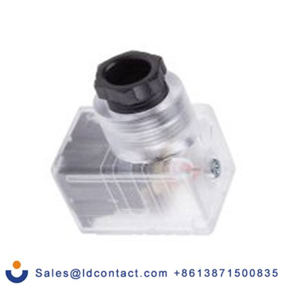 RS PRO,896-2066,带灯电磁阀插头, DIN 43650 A型, 母座, 2P+E, 24 V 直流, 10A, PG9格兰头, 透明