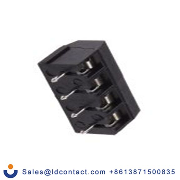 RS PRO,897-0749,PCB端子排, 4p, 5mm间距, 16A, 250 V, THT安装, 螺钉端接, 直向, 黑色