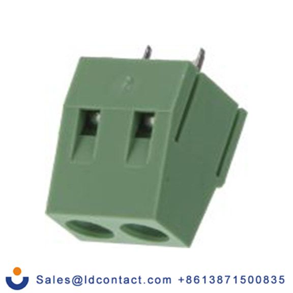 RS PRO,897-0803,PCB端子排, 2p, 5mm间距, 10A, 300 V, THT安装, 螺钉端接, 直向, 绿色