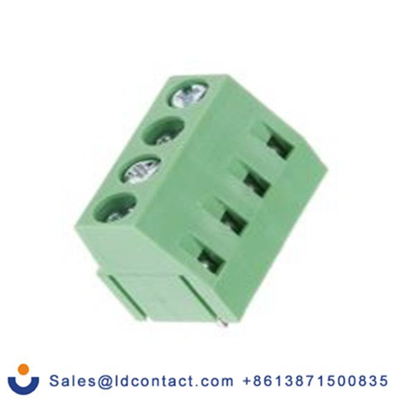 RS PRO,897-0815,PCB端子排, 4p, 5mm间距, 10A, 300 V, THT安装, 螺钉端接, 直向, 绿色