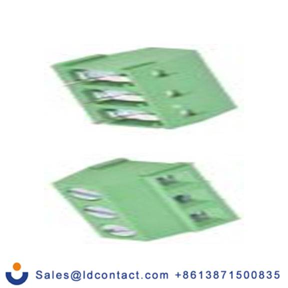 RS PRO,897-0847,PCB端子排, 3p, 5mm间距, 10A, 300 V, THT安装, 螺钉端接, 直向, 绿色