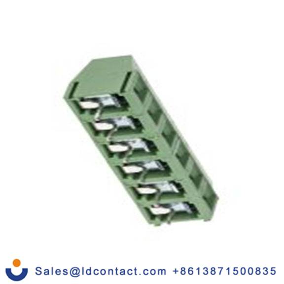 RS PRO,897-0853,PCB端子排, 6p, 5mm间距, 10A, 300 V, THT安装, 螺钉端接, 直向, 绿色